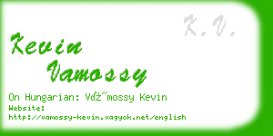 kevin vamossy business card